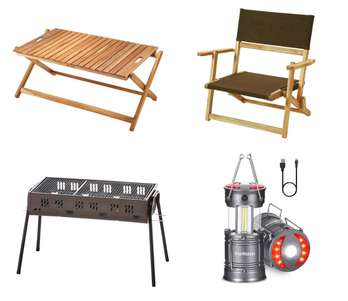 テーブル・イス・BBQコンロ・LEDランタン